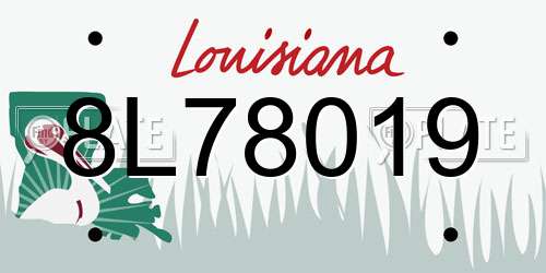 8L78019 Louisiana License Plate