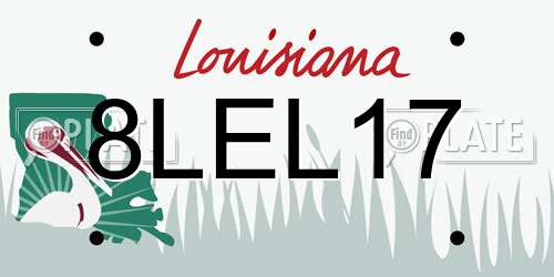 8LEL17 Louisiana License Plate