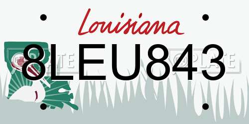 8LEU843 Louisiana License Plate