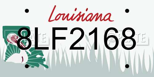 8LF2168 Louisiana License Plate
