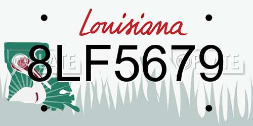 8LF5679 Louisiana License Plate