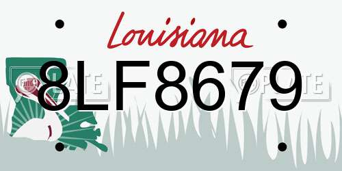 8LF8679 Louisiana License Plate