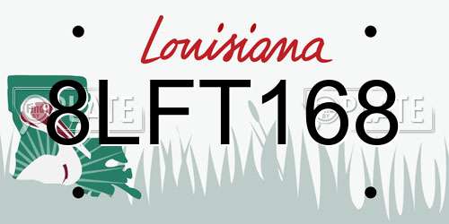 8LFT168 Louisiana License Plate