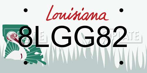 8LGG82 Louisiana License Plate