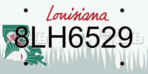8LH6529 Louisiana License Plate