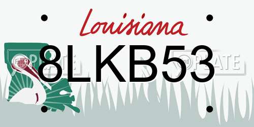 8LKB53 Louisiana License Plate