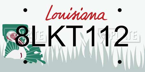 8LKT112 Louisiana License Plate