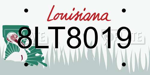 8LT8019 Louisiana License Plate