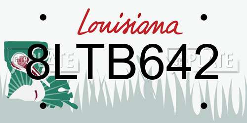 8LTB642 Louisiana License Plate