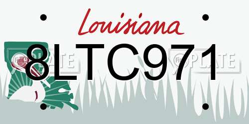 8LTC971 Louisiana License Plate