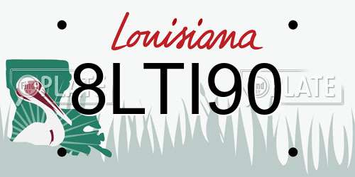 8LTI90 Louisiana License Plate