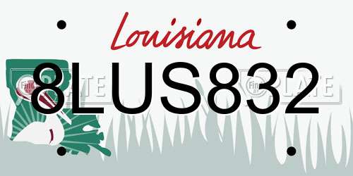 8LUS832 Louisiana License Plate