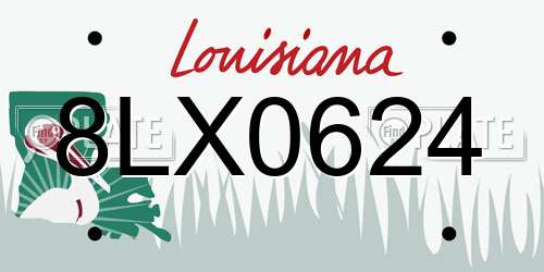 8LX0624 Louisiana License Plate