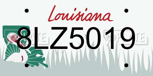 8LZ5019 Louisiana License Plate