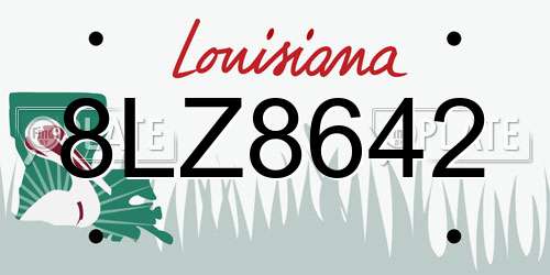 8LZ8642 Louisiana License Plate