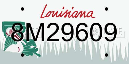 8M29609 Louisiana License Plate
