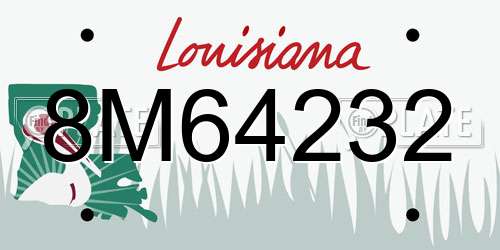 8M64232 Louisiana License Plate