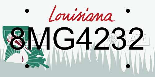 8MG4232 Louisiana License Plate