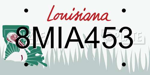 8MIA453 Louisiana License Plate