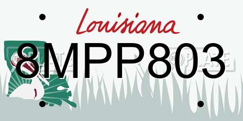 8MPP803 Louisiana License Plate