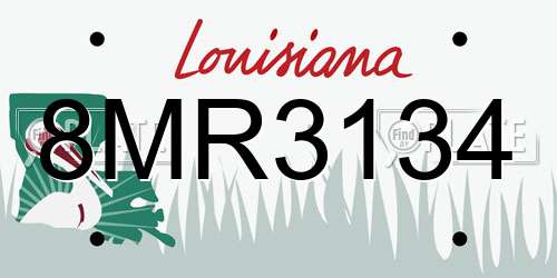 8MR3134 Louisiana License Plate