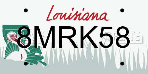 8MRK58 Louisiana License Plate