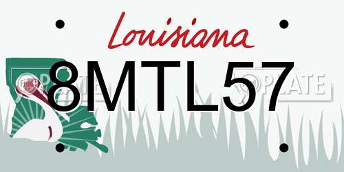 8MTL57 Louisiana License Plate