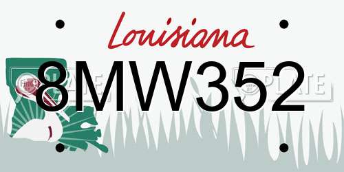8MW352 Louisiana License Plate
