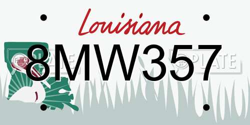 8MW357 Louisiana License Plate