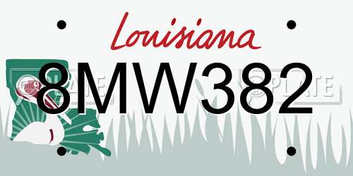 8MW382 Louisiana License Plate