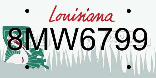 8MW6799 Louisiana License Plate