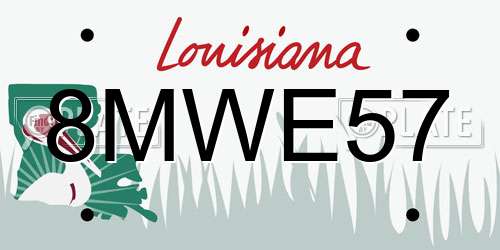 8MWE57 Louisiana License Plate