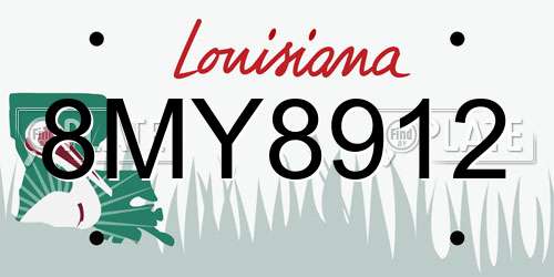8MY8912 Louisiana License Plate