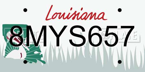 8MYS657 Louisiana License Plate