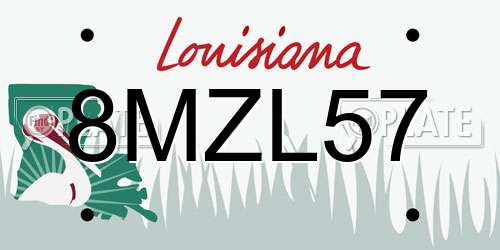 8MZL57 Louisiana License Plate