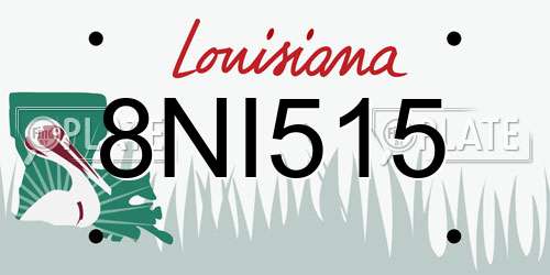 8NI515 Louisiana License Plate