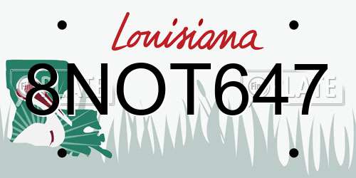 8NOT647 Louisiana License Plate