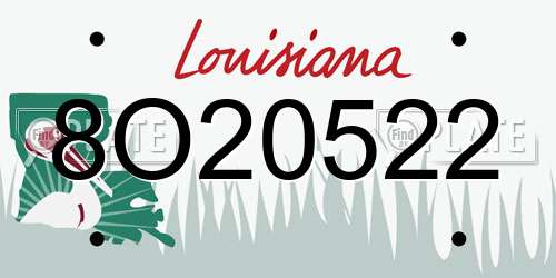 8O20522 Louisiana License Plate