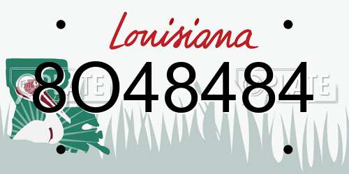 8O48484 Louisiana License Plate