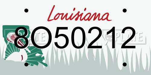 8O50212 Louisiana License Plate