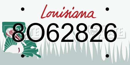 8O62826 Louisiana License Plate