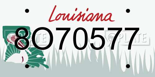 8O70577 Louisiana License Plate