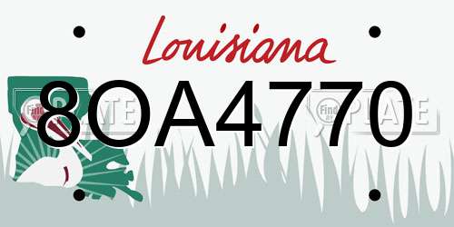 8OA4770 Louisiana License Plate