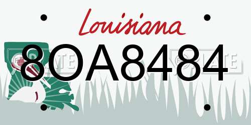 8OA8484 Louisiana License Plate