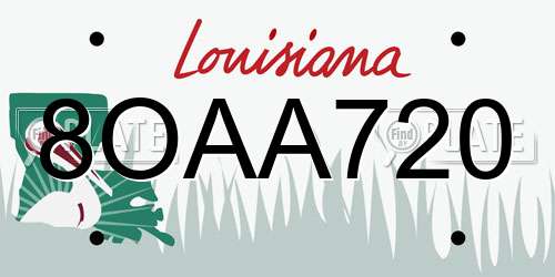 8OAA720 Louisiana License Plate