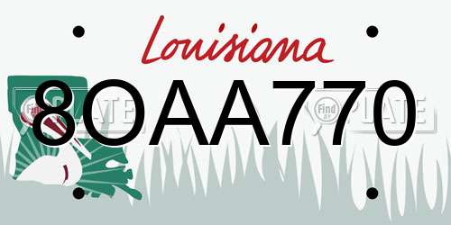 8OAA770 Louisiana License Plate