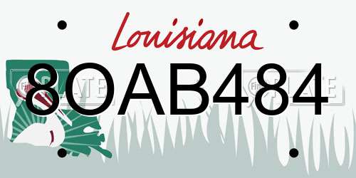 8OAB484 Louisiana License Plate