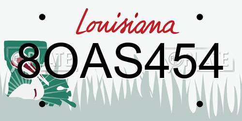 8OAS454 Louisiana License Plate