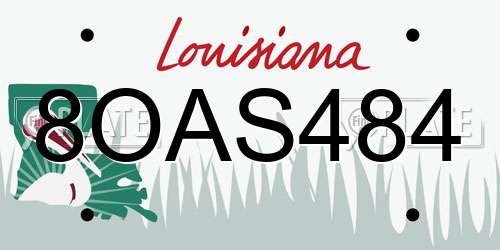 8OAS484 Louisiana License Plate