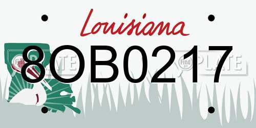 8OB0217 Louisiana License Plate